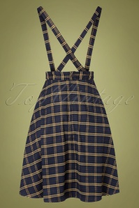 Timeless - 40s Checker Pinafore Skirt in Blue 2