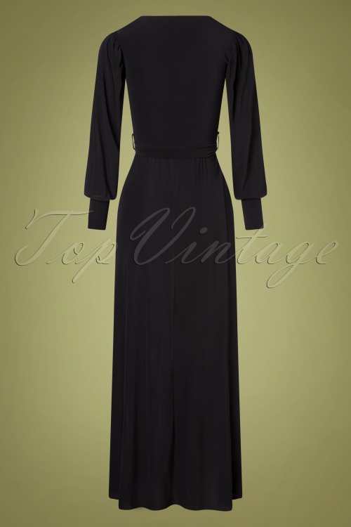 Vintage Chic for Topvintage - Aurore maxi jurk in zwart 4
