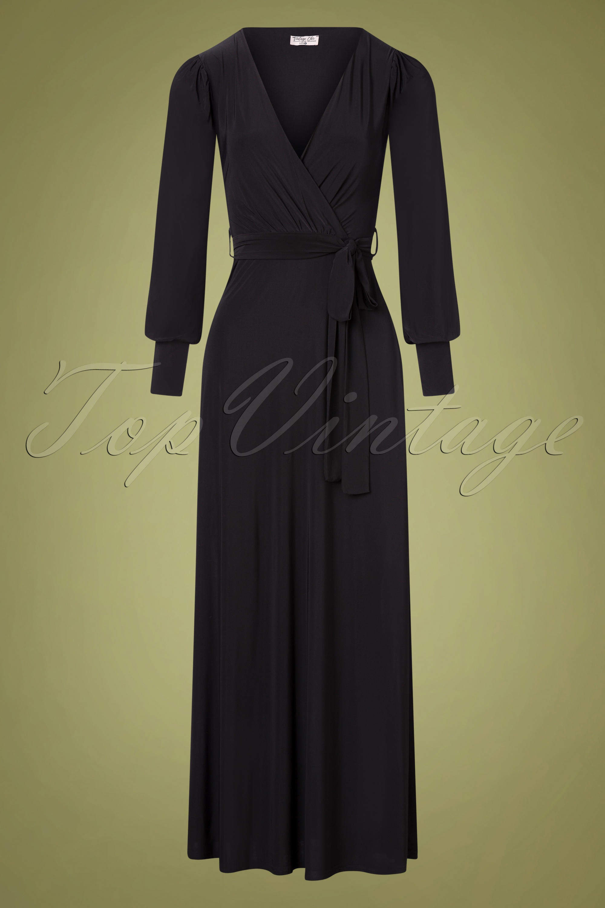 Vintage Chic for Topvintage - Aurore maxi jurk in zwart