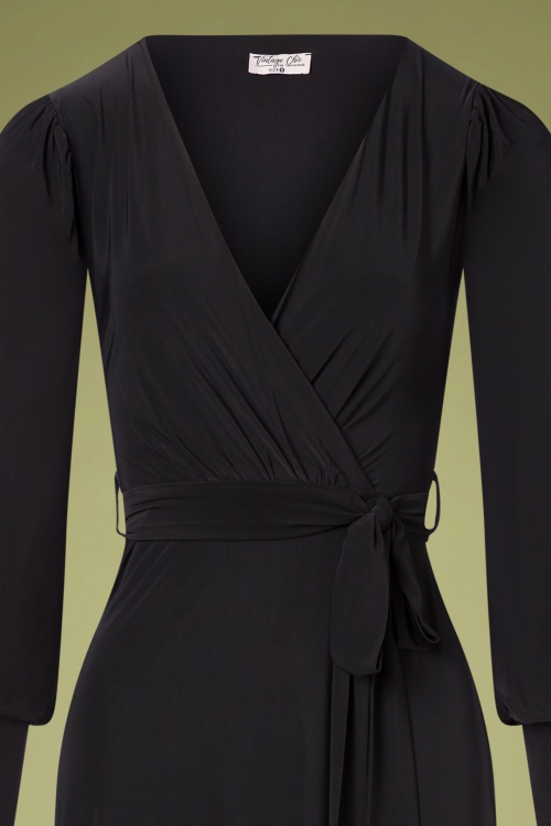Vintage Chic for Topvintage - Aurore maxi jurk in zwart 2