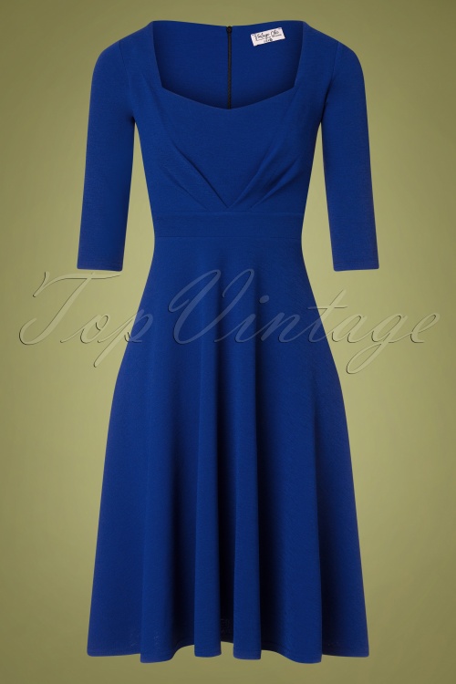 Vintage Chic for Topvintage - Ruby swing jurk in koningsblauw