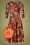 50s Maddison Floral Swing Dress in Brown and Orange