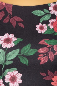Vintage Chic for Topvintage - Izabella bloemen swing jurk in zwart en rood 3