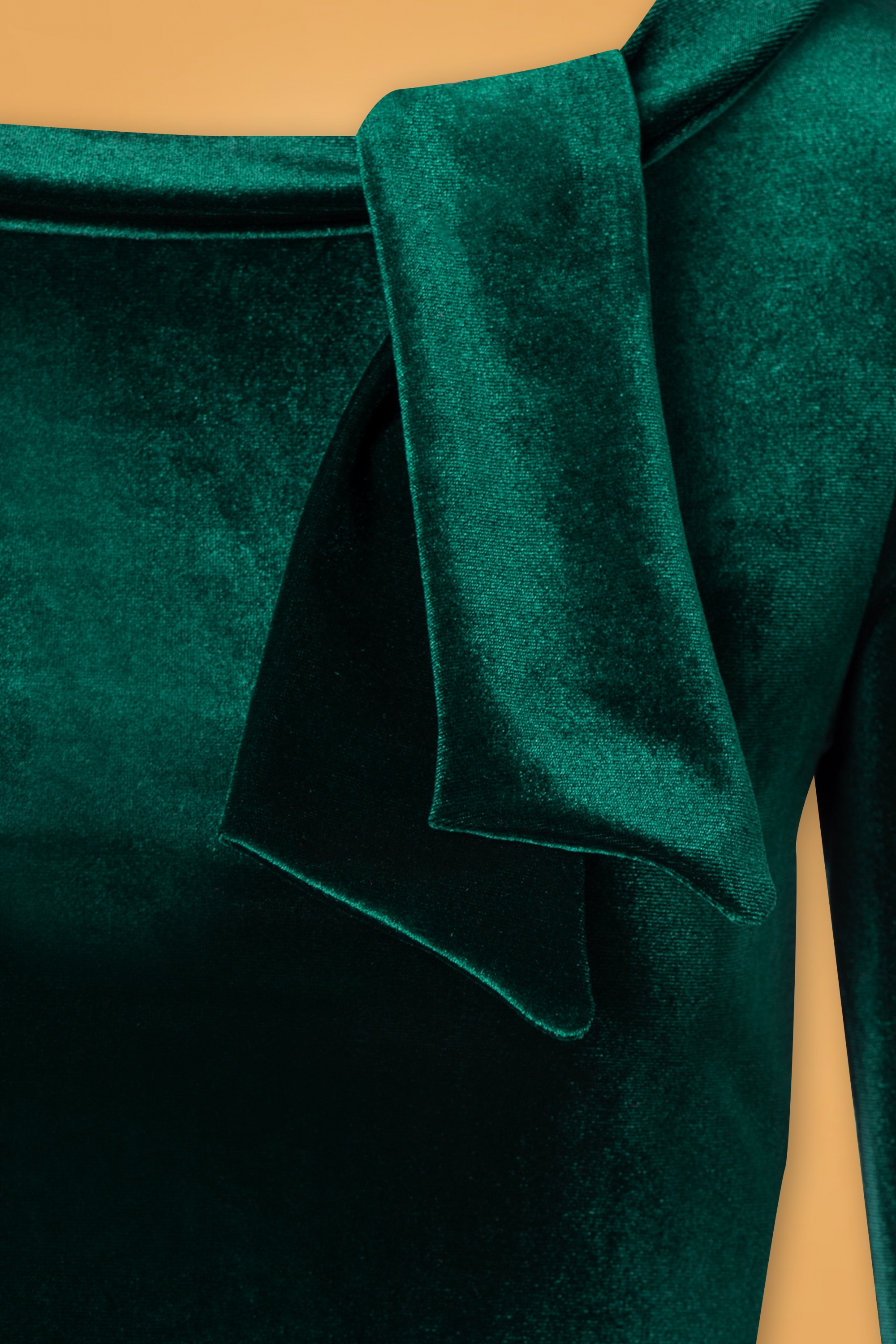 Vintage Chic for Topvintage - Belle fluwelen bow top in flessengroen 3