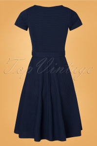 Vintage Chic for Topvintage - Clara Swing Dress Années 50 en Bleu Marine 4