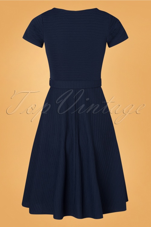 Vintage Chic for Topvintage - Clara Swing Kleid in Marineblau 4