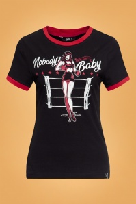 Queen Kerosin - Nobody's Baby T-Shirt Années 50 en Noir