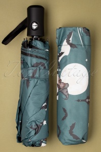 Collectif Clothing - Witches Foldable Umbrella in Blue 4