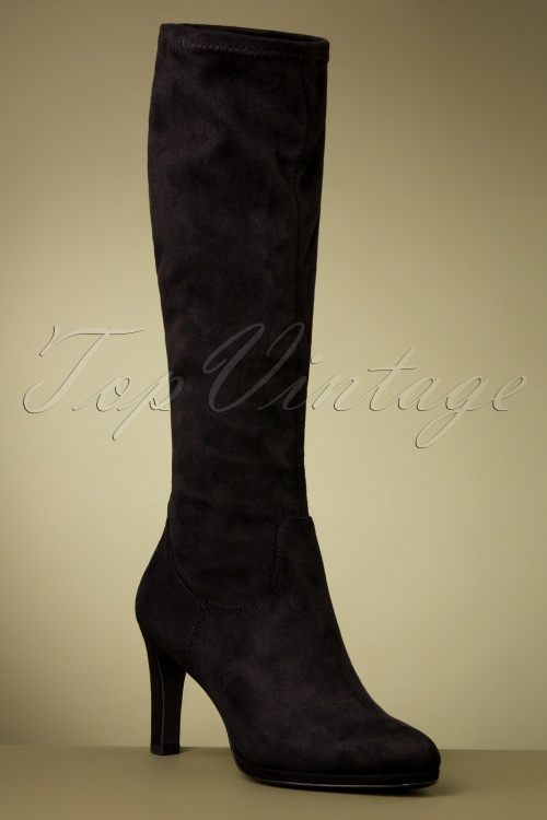 Tamaris 70s Christina Boots in Black Shop at Topvintage