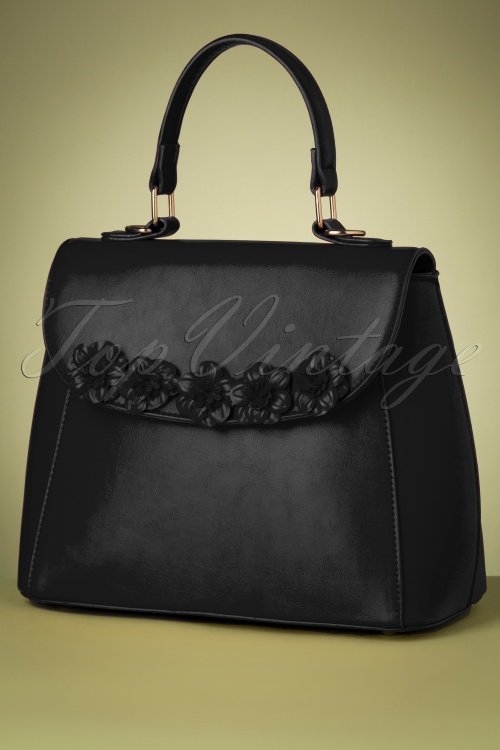 Lulu Hun - 50s Zoe Floral Bag in Black 2