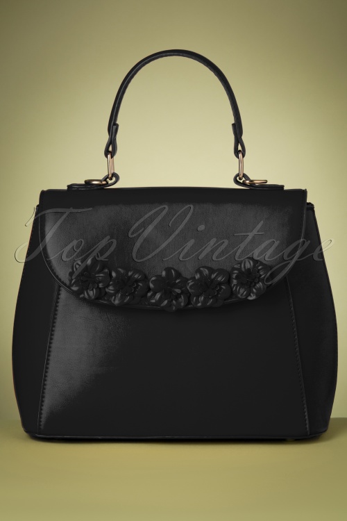 Lulu Hun - Zoe Floral Bag Années 50 en Noir