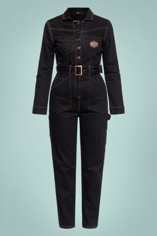 Queen Kerosin 42544 Workwear Overall Black 20221012 021LW