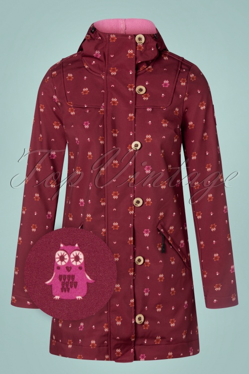 Blutsgeschwister - 60s Wild Weather Lightweight Softshell Jacket in Owls Around Me Red