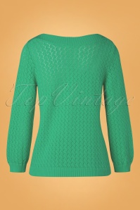 Mademoiselle YéYé - 60s Stay Longer Knit Top in Vivid Green 2