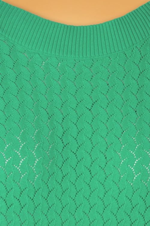 Mademoiselle YéYé - 60s Stay Longer Knit Top in Vivid Green 3