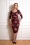 Alana Floral Wiggle Dress Années 50 en Noir et Rouge