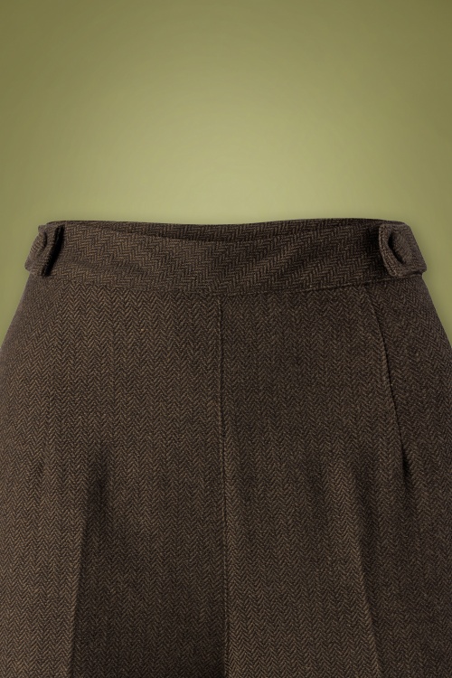 Banned Retro - 40s Work It Out Trousers in Brown 3