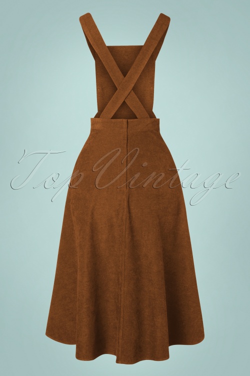 Banned Retro - 50s Lifes A Peach Pinafore Swing Dress in Camel 5