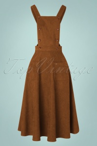 Banned Retro - 50s Lifes A Peach Pinafore Swing Dress in Camel