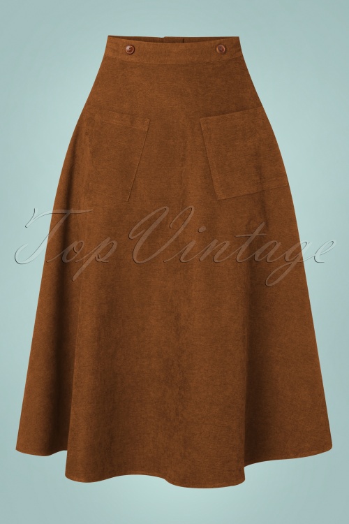 Banned Retro - 50s Lifes A Peach Pinafore Swing Dress in Camel 2