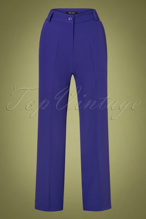 20to - 70s Scarlett Straight Pants in Purple Blue