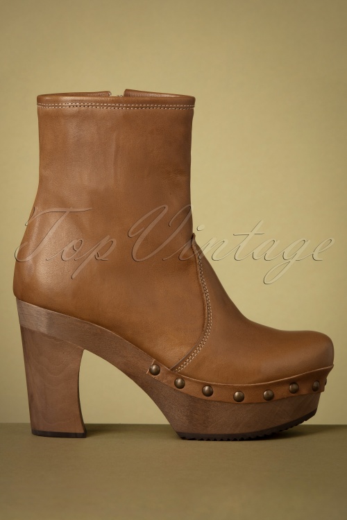 Grünbein - Isabell Clog Booties in Whiskey Brown 3