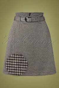 Vive Maria - 60s Chelsea Houndstooth Love Skirt in Grey