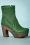 70s Isabell Clog Booties in Leaf Green