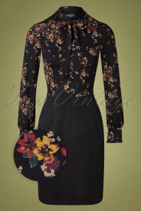 Vive Maria - 60s Writing Diary Floral Dress in Black