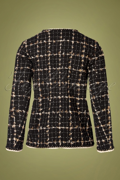 Jovonna - Esca Tweed Jacket Années 60 en Noir 4