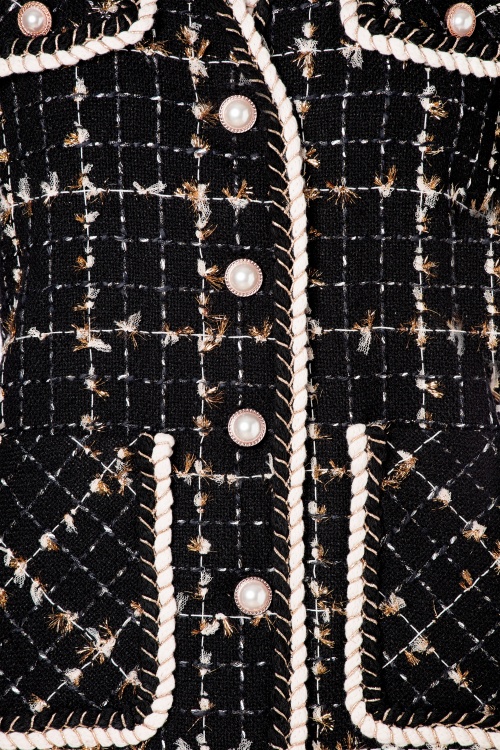 Jovonna - Esca Tweed Jacket Années 60 en Noir 3