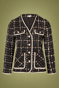 Jovonna - 60s Esca Tweed Jacket in Black 2