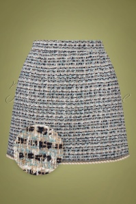 Jovonna - 60s Thelma Tweed Skirt in Blue