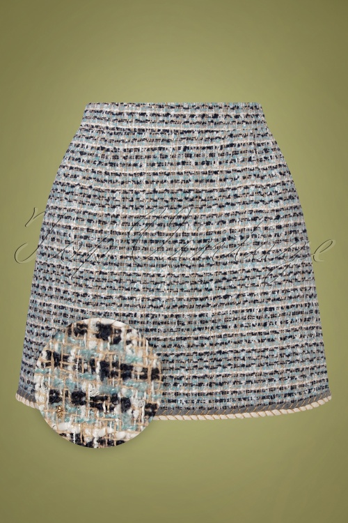 Jovonna - Thelma Tweed Skirt Années 60 en Bleu
