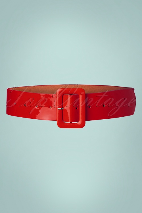 Sally Patent Belt en Rouge