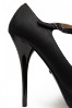 50s Pinup T Strap Platform Pumps In Black