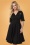 50s Delores Knit Cameo Brooch Swing Dress in Black