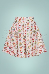 Retrolicious - 50s Christmas Cats Skater Skirt in Pink 2