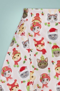 Retrolicious - Christmas Cats Skater Skirt Années 50 en Rose 3