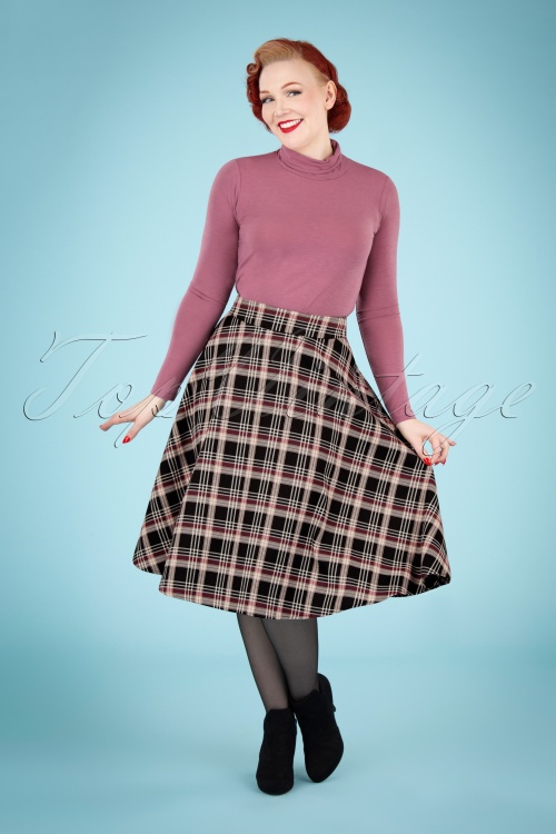 Banned Retro - 50s Winter Dreaming Swing Skirt in Black