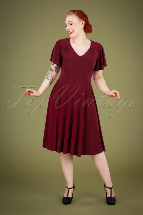 Vintage Chic for Topvintage - 50s Romana Swing Dress in Wine
