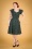 50s Fiona Flare Dress in Black and Green