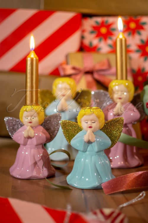 Rice - Small Angel Shaped Candleholder in Baby Pink 4