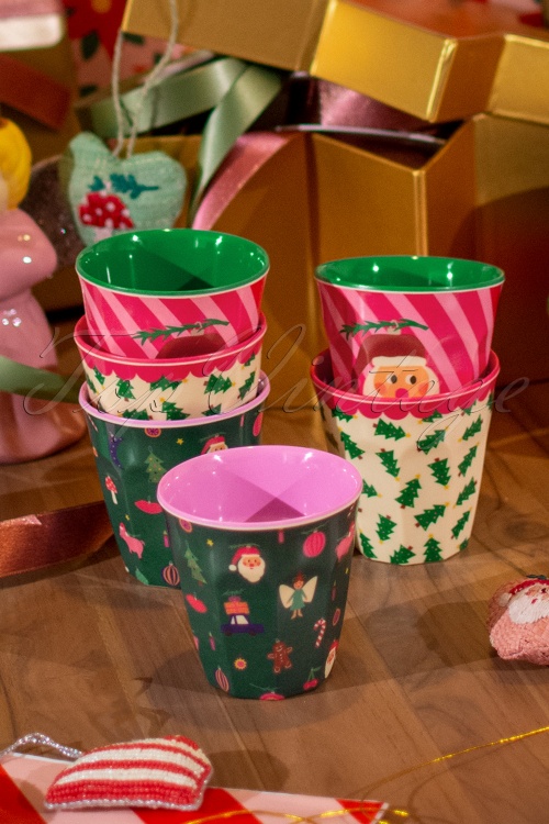 Rice - Set of 6 Small Christmas Melamine Cups