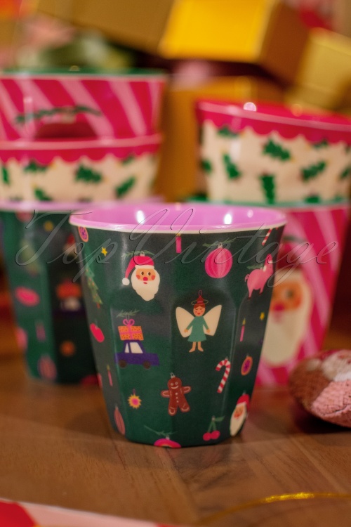 Rice - Set of 6 Small Christmas Melamine Cups 4