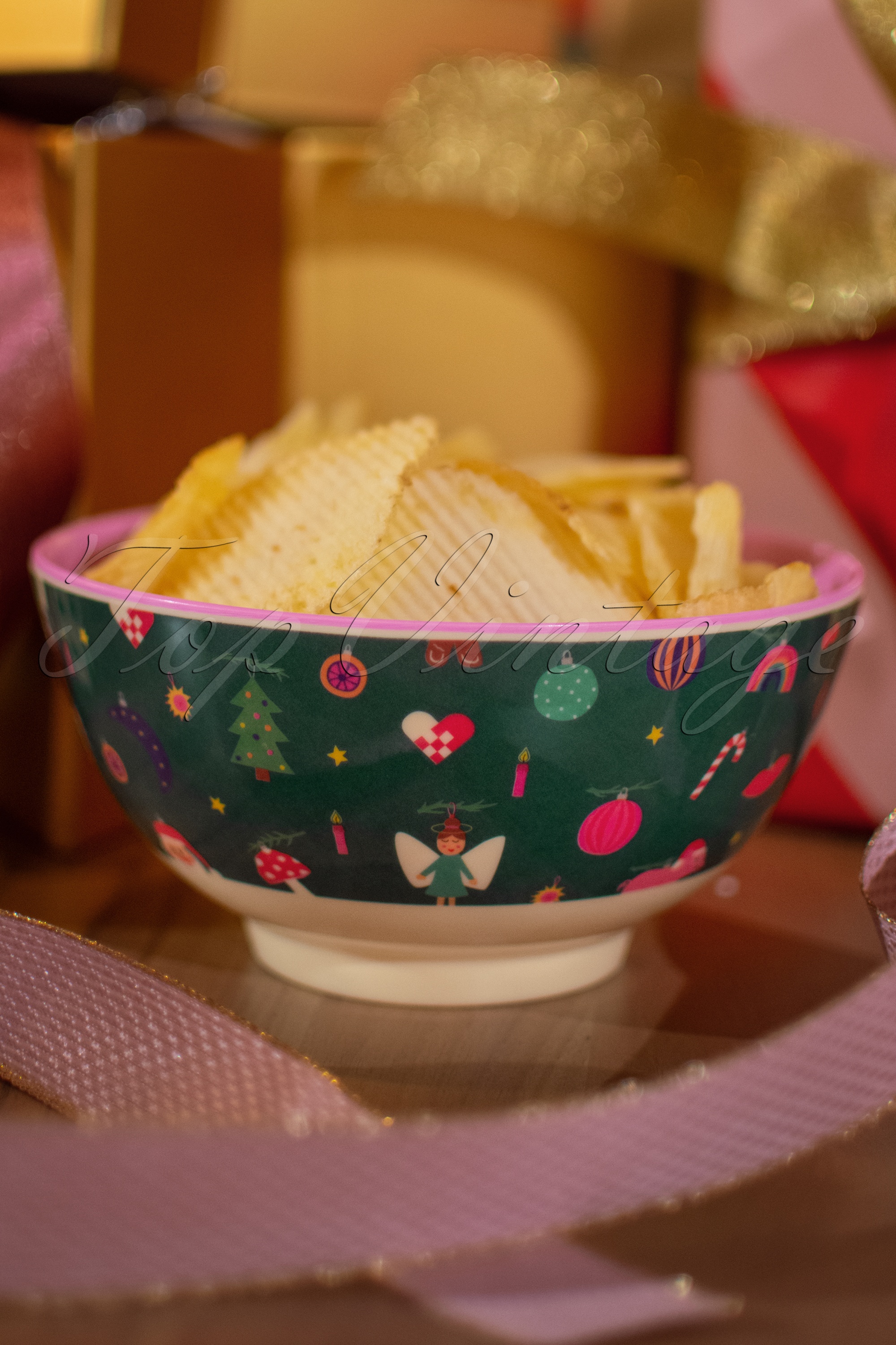 Rice - Melamine middelgrote kerstschaal in teal