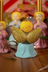 Rice - Small Angel Shaped Candleholder in Baby Blue 3