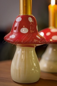 Rice - Tall Mushroom Shaped Candleholder