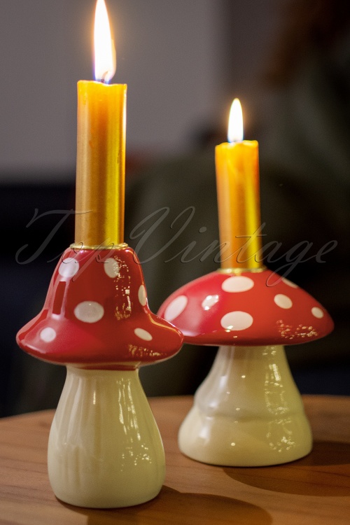 Rice - Tall Mushroom Shaped Candleholder 2