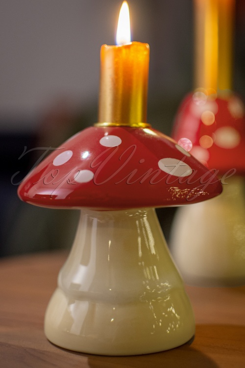 Rice - Wide Mushroom Shaped Candleholder